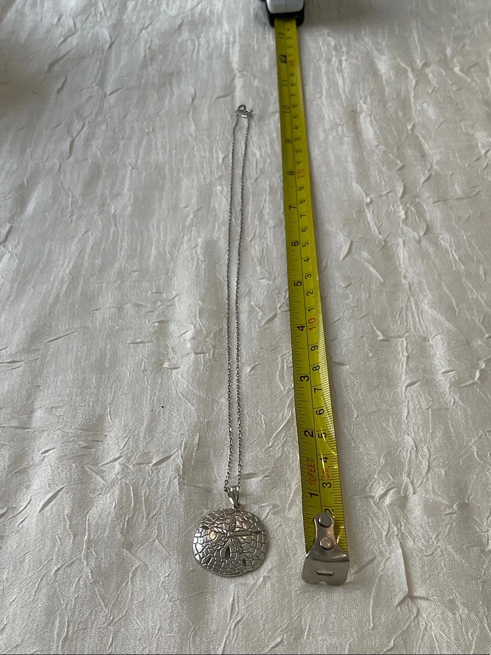 Sterling Silver Sand Dollar Pendant Necklace - Elegant Beach Charm